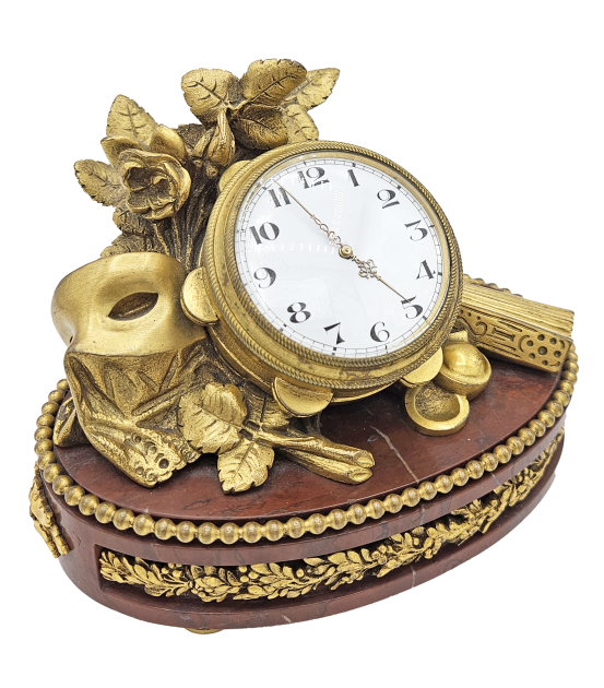 François Linke Gilt Bronze & Rouge Griotte Marble Table Clock